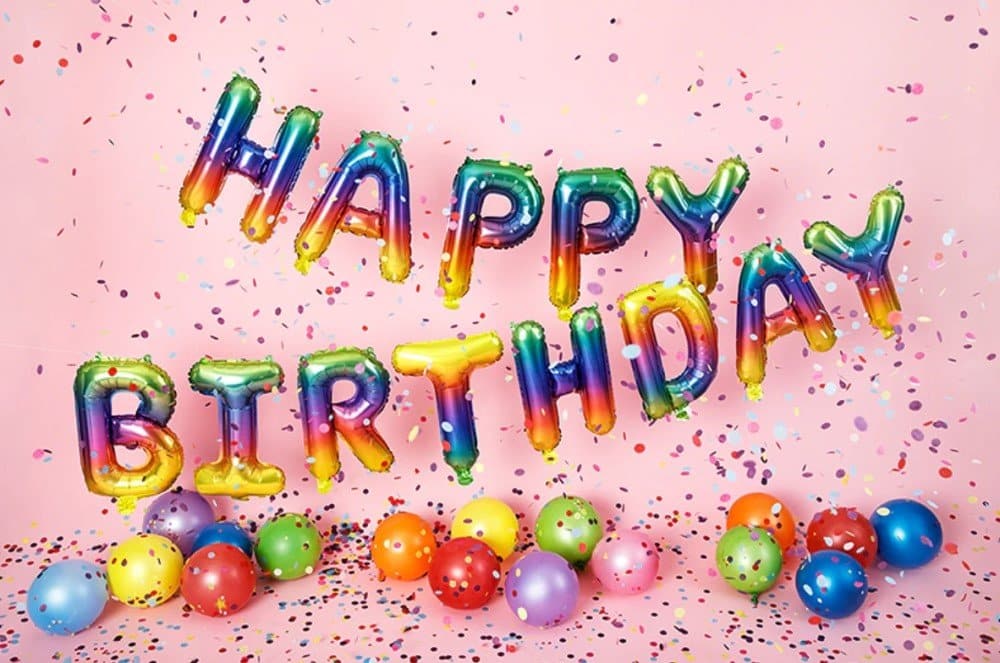 Happy Birthday Ballongirlande Regenbogen