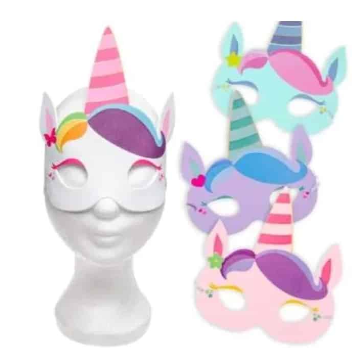 Einhorn Masken, 6er Set aus Moosgummi