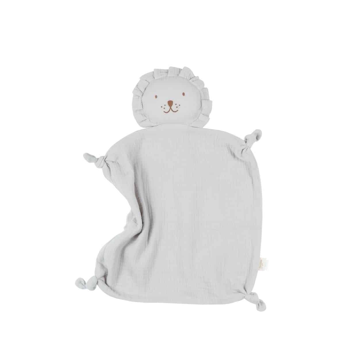 Kuscheltuch Löwe, Grau