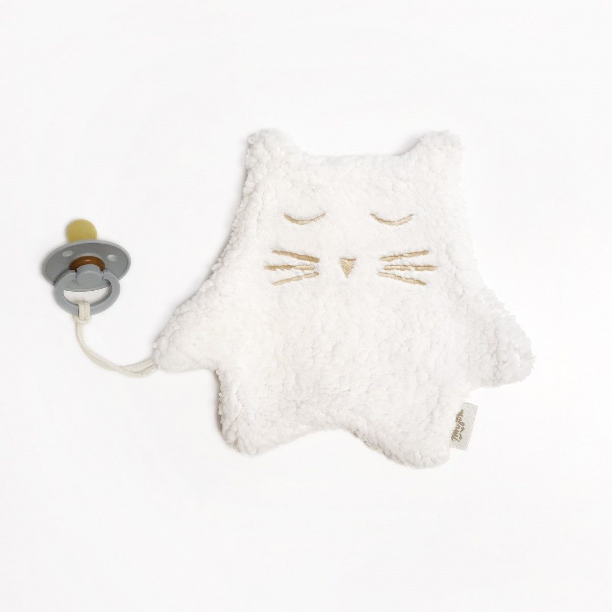 Schnullerhalter Katze, Weiß