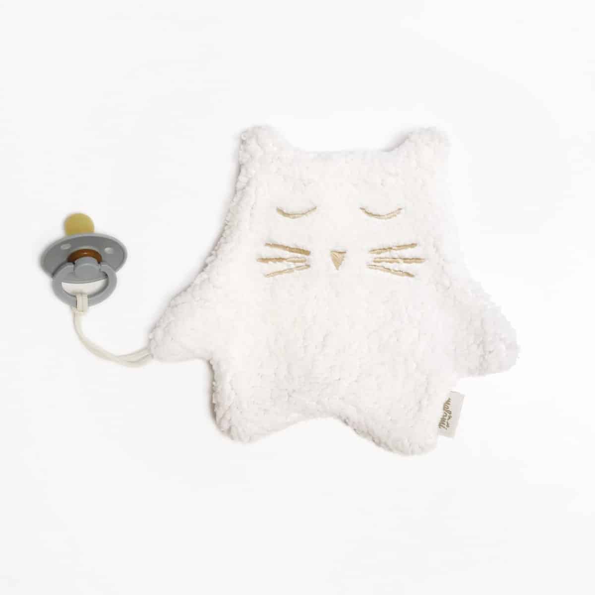 Schnullerhalter Katze, Weiß