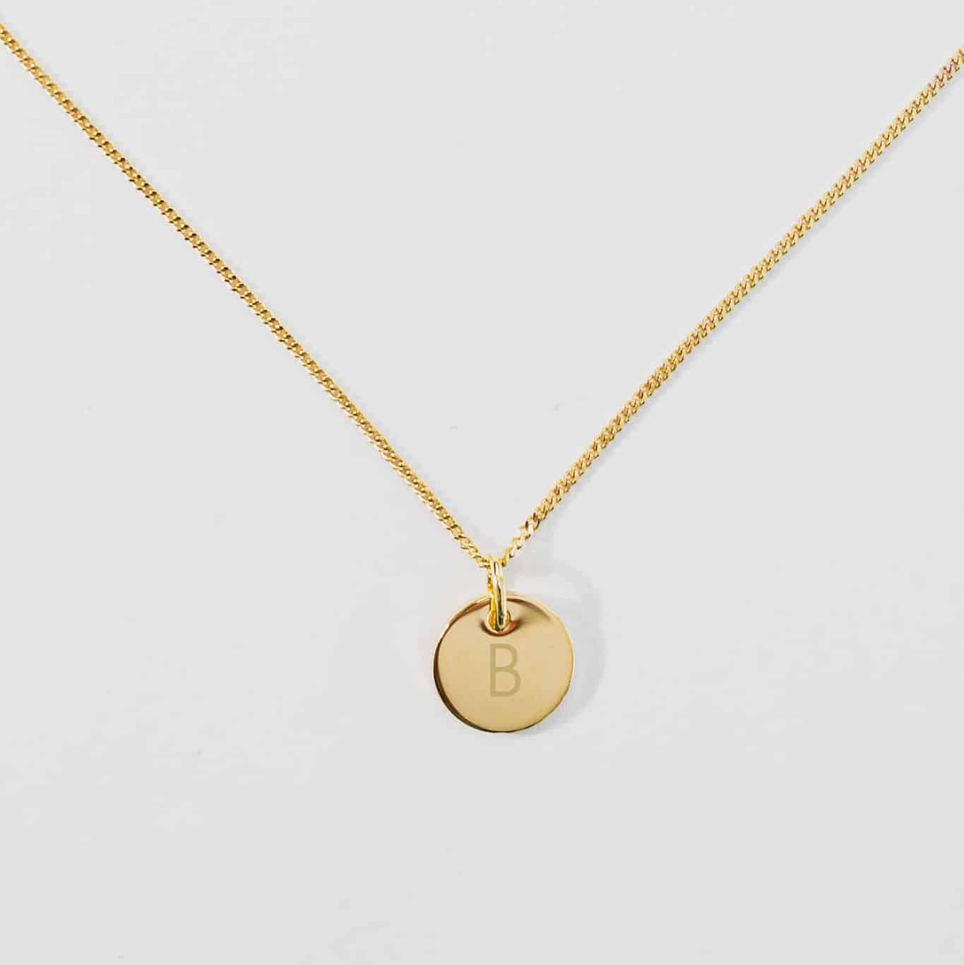 Kette "Kind" mit kleinem Plättchen, 8K Gold