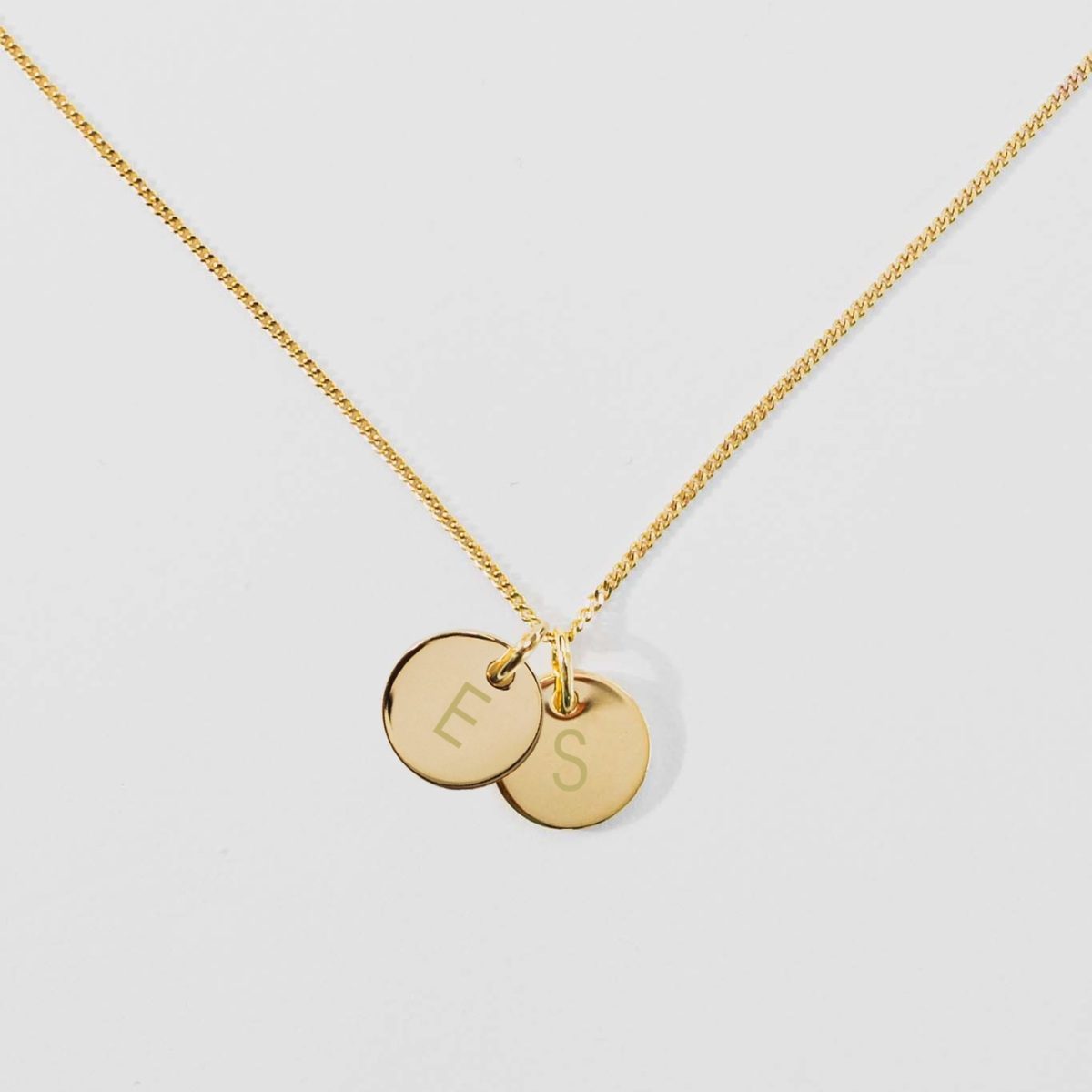 Kette "Growth" mit zwei kleinen Plättchen, 8K Gold