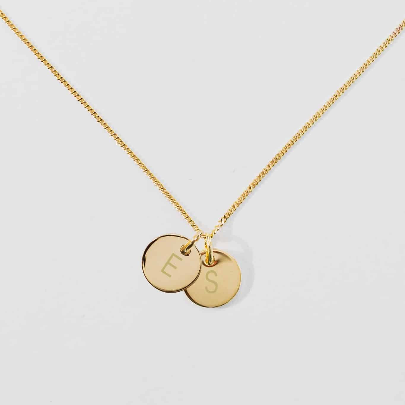 Kette "Growth" mit zwei kleinen Plättchen, 8K Gold