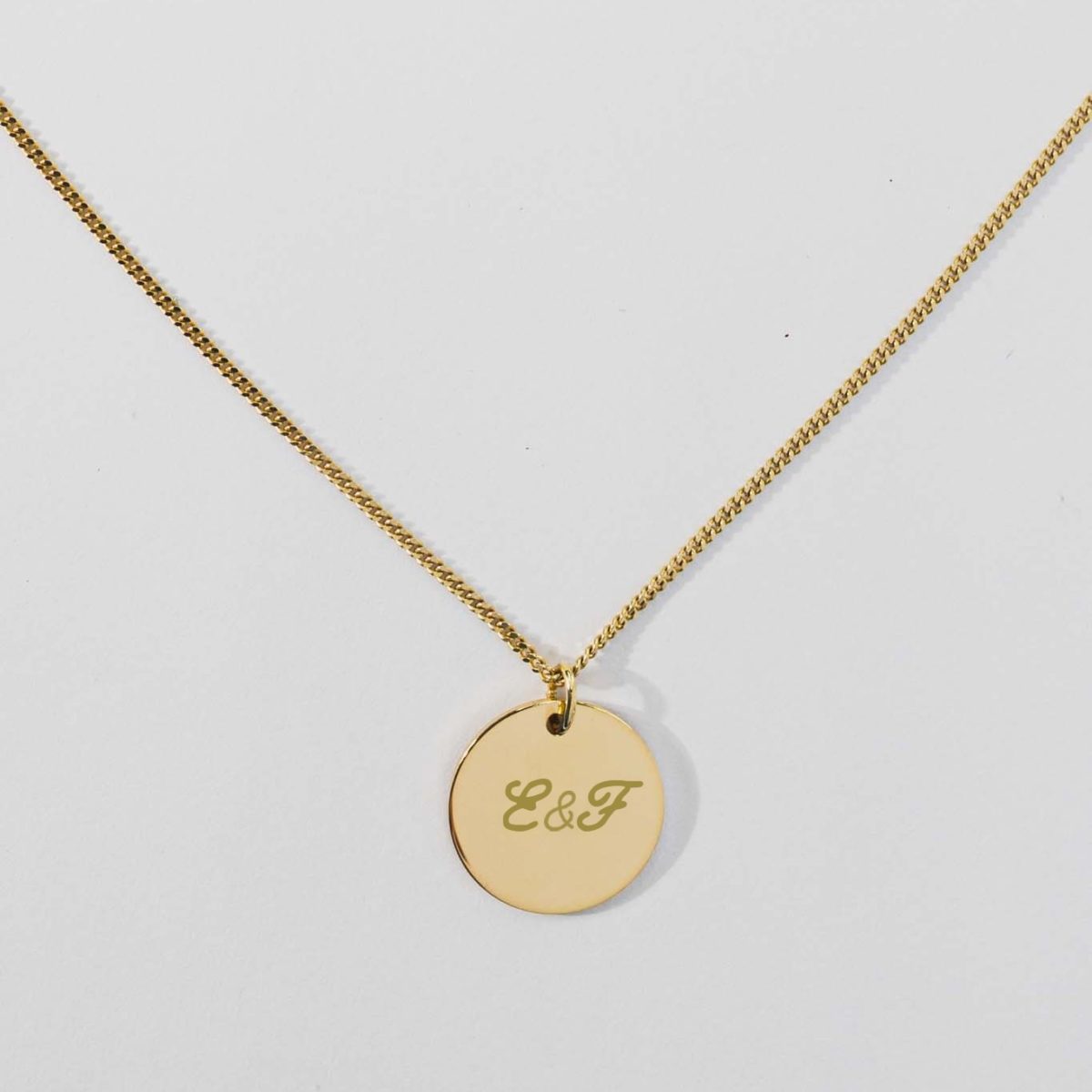 Kette "Grace" mit großem Plättchen, 2 Initialen