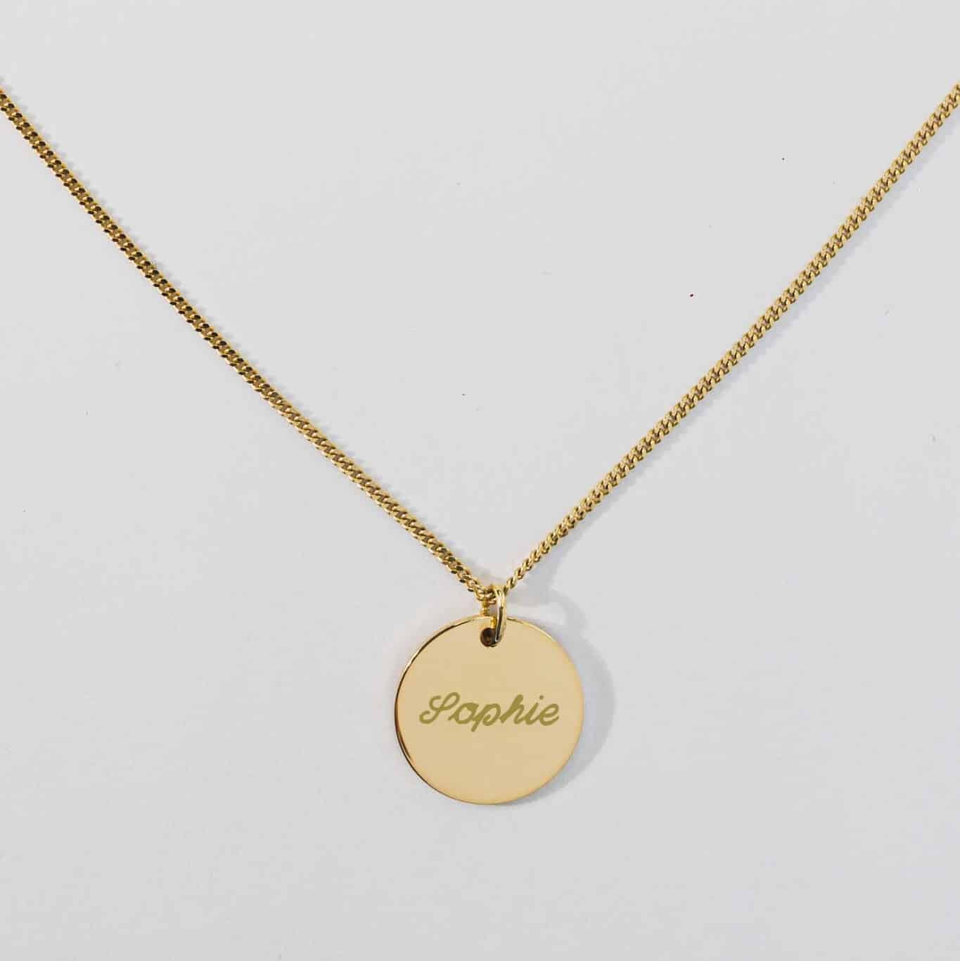 Kette "Grace" mit großem Plättchen, Name