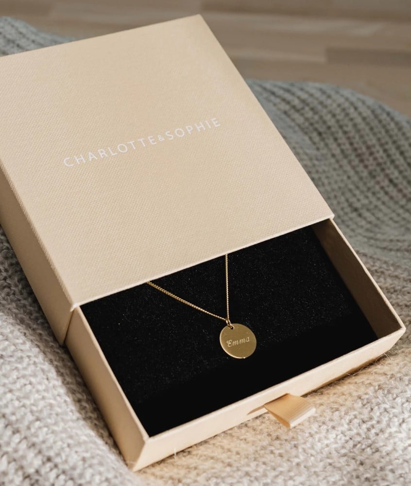 Kette "Grace" mit großem Plättchen, 2 Initialen