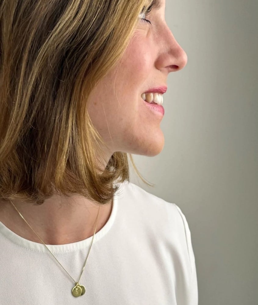 Kette "Growth" mit zwei kleinen Plättchen, 8K Gold