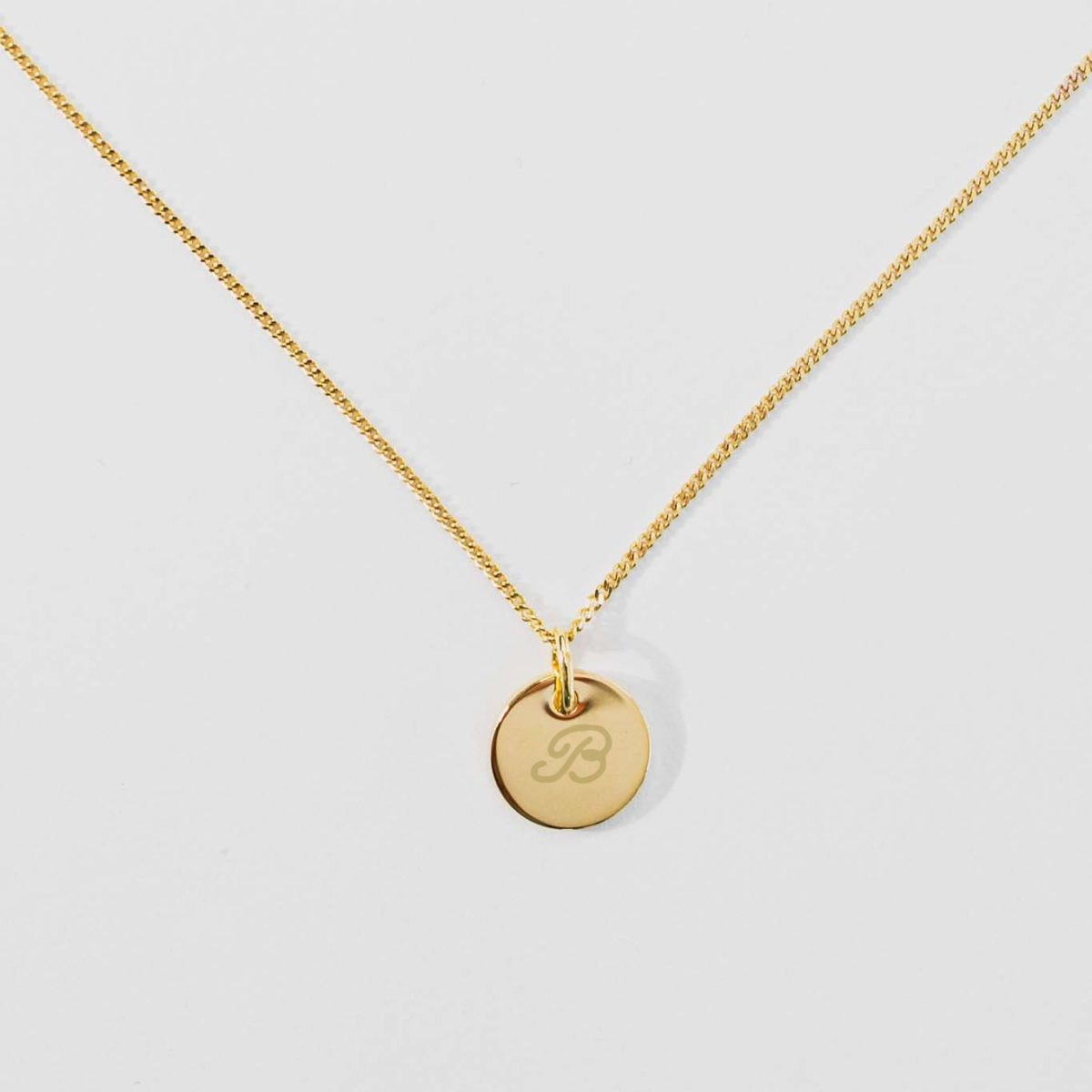 Kette "Kind" mit kleinem Plättchen, 8K Gold