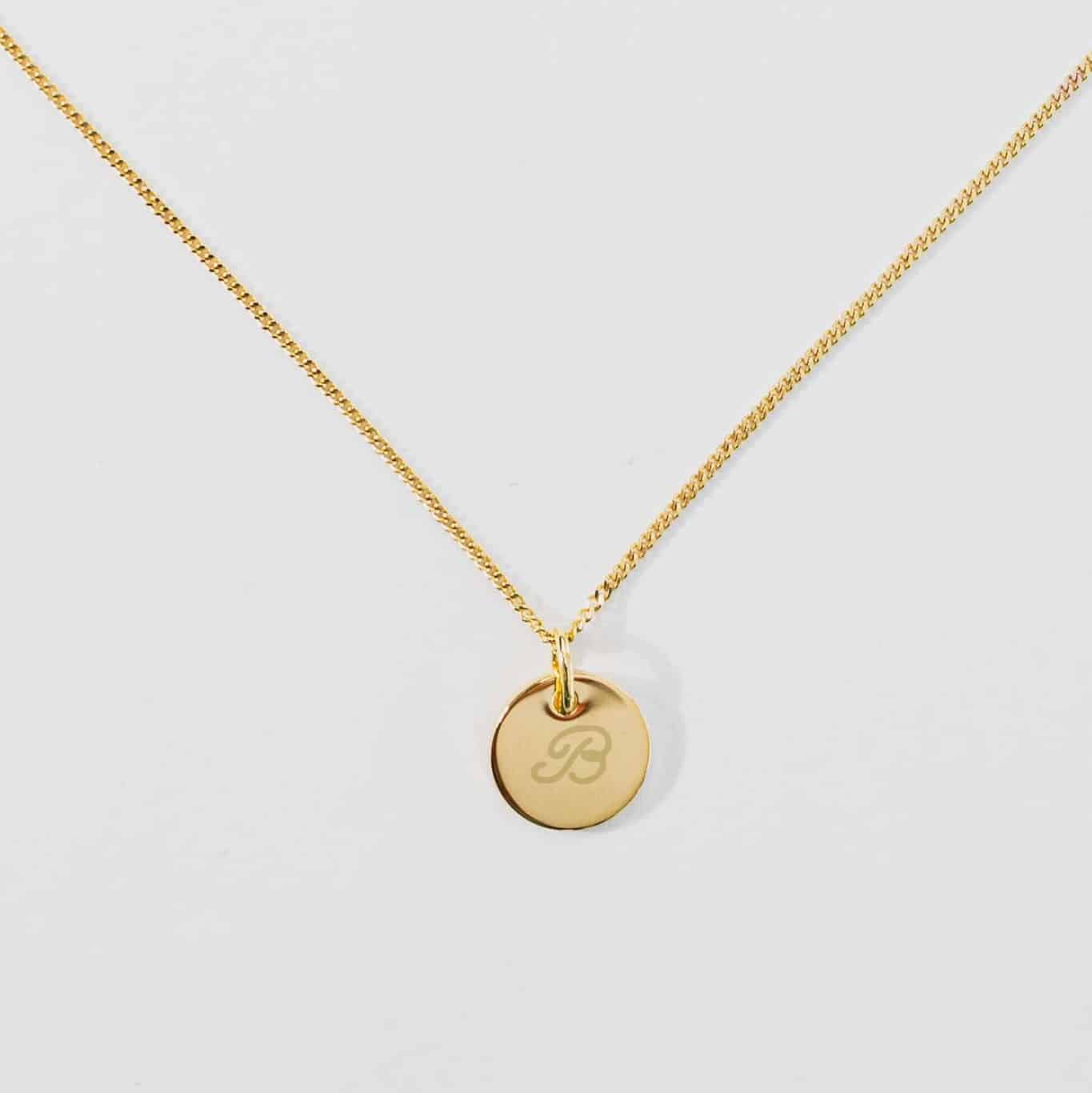 Kette "Kind" mit kleinem Plättchen, 8K Gold