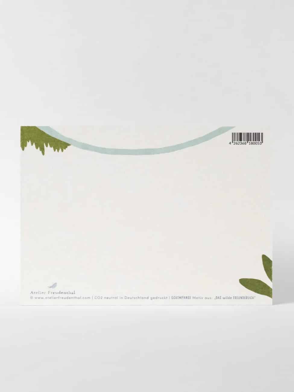 Postkarte Kunstdruck, Schimpanse