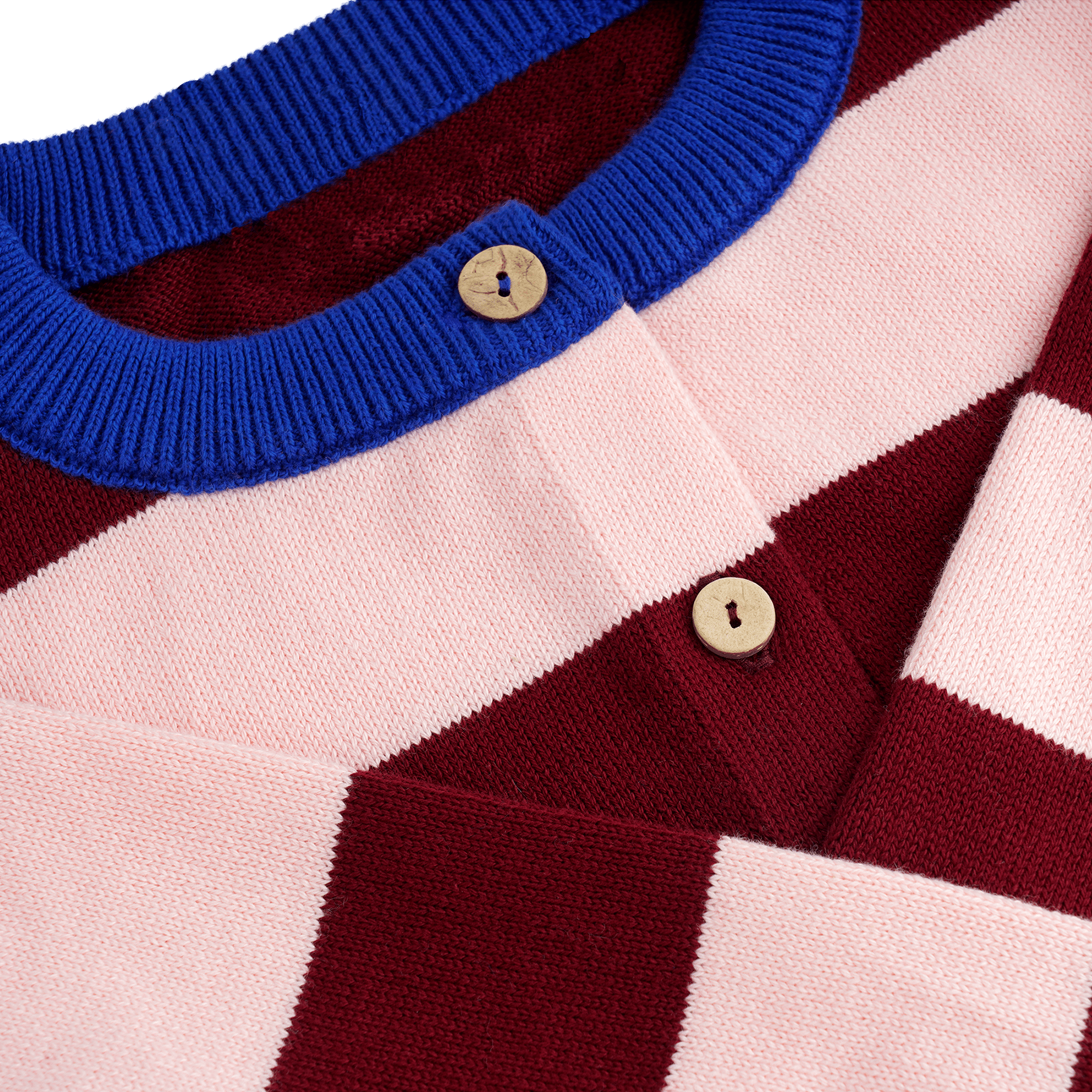 Strickjacke rosa gestreift_detail