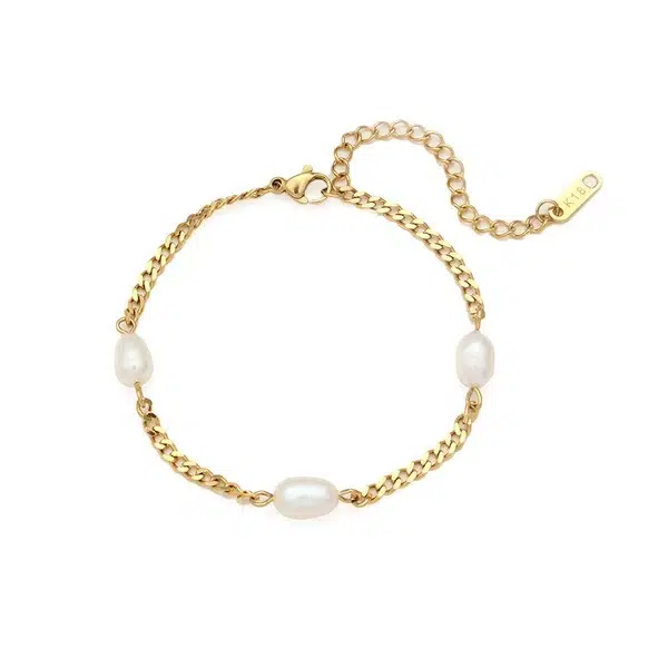 Zartes Armbändchen "Princess Pearly" mit Süßwasserperlen in Gold