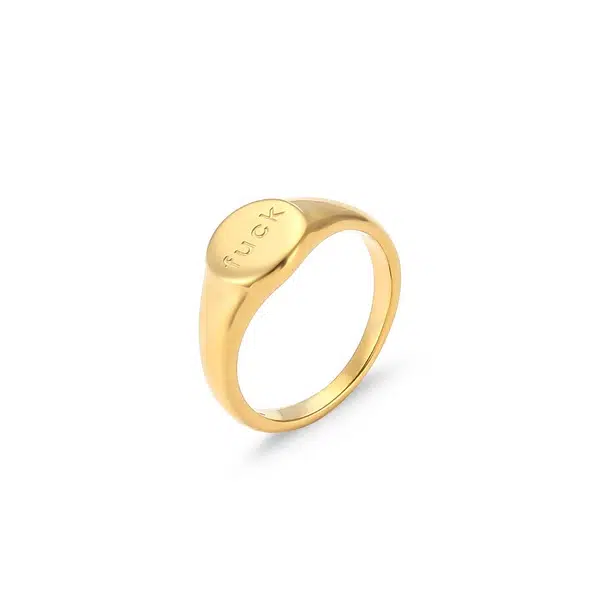 Runder Ring "f***" in Gold