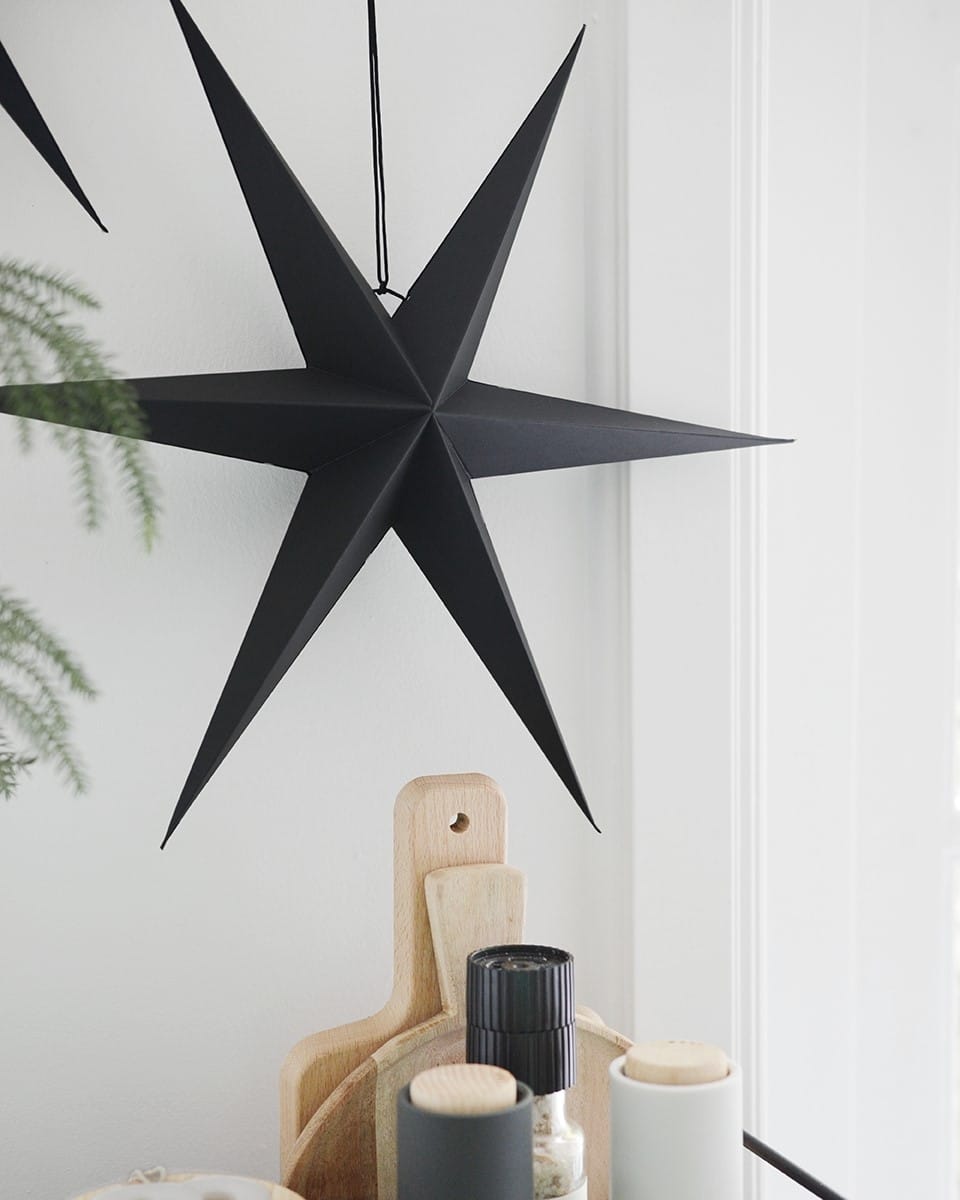Papiersterne 2er Set, Schwarz