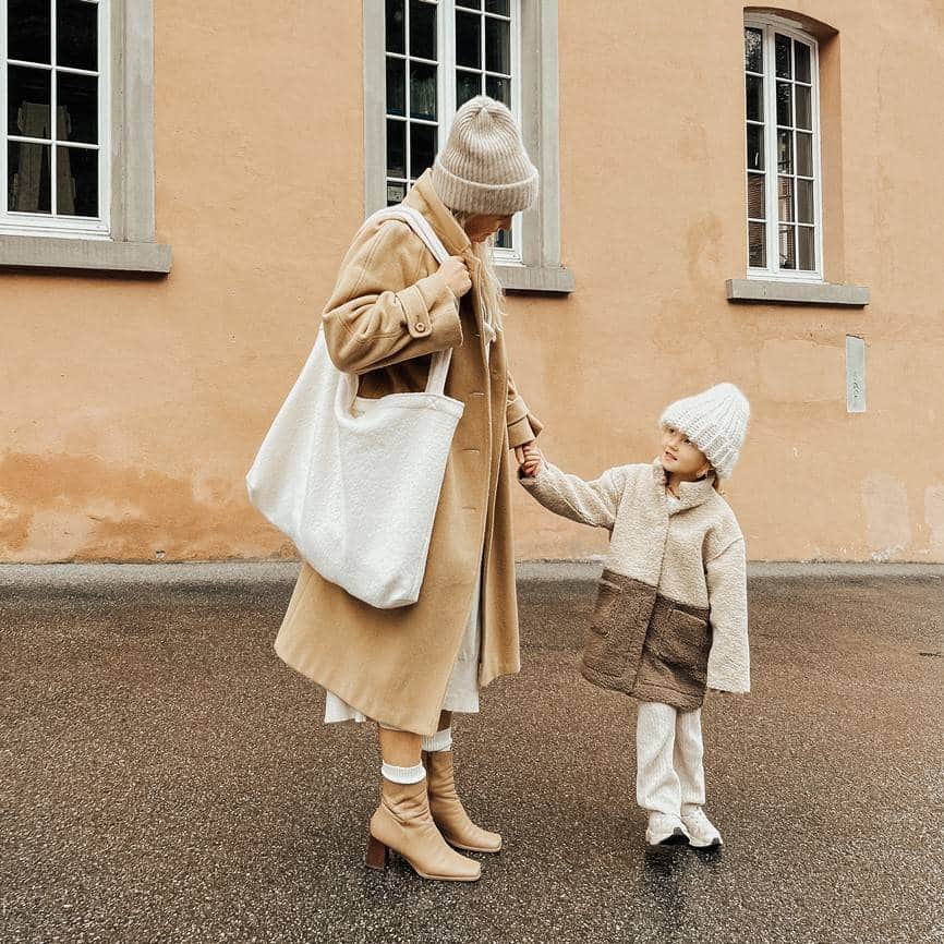 Tasche Mom Bag "Wool" Creme