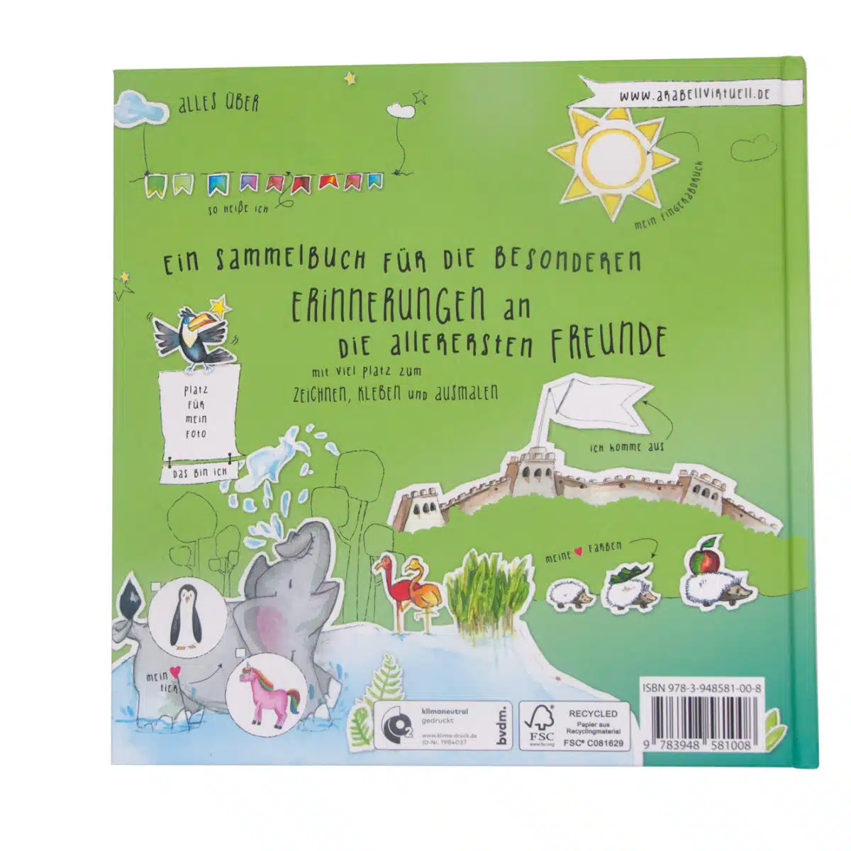 Kindergarten Freundebuch Rückseite