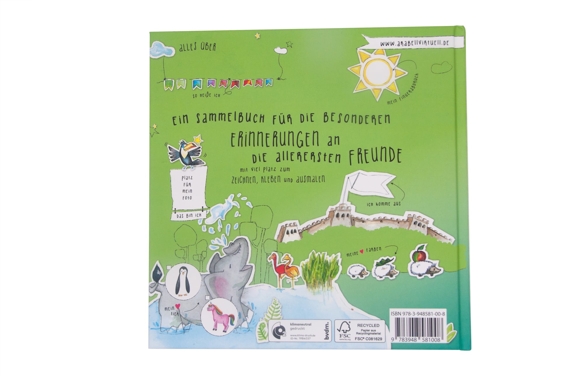 Kindergarten Freundebuch Rückseite
