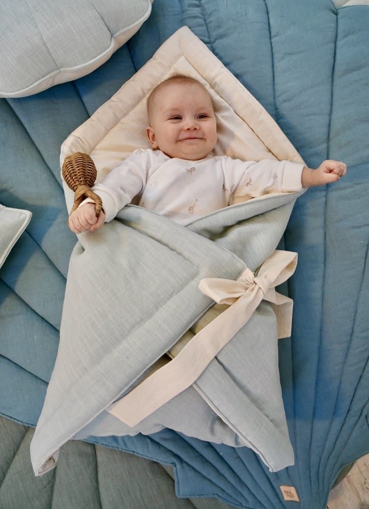 Babydecke Blume "Mint"