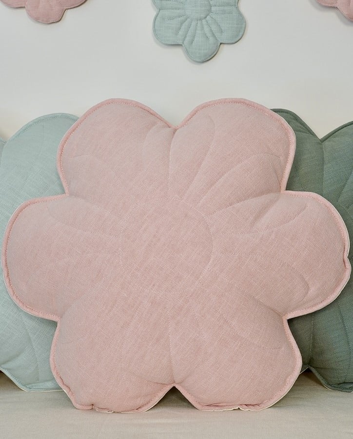 Kissen Blume Leinen "Light Pink Lily"