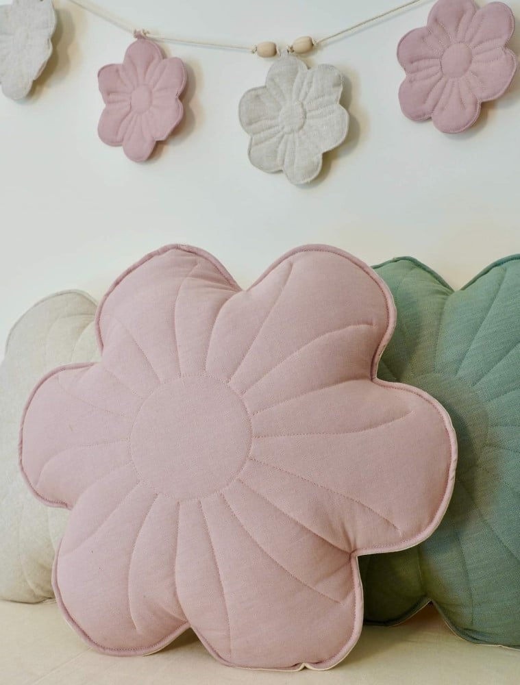 Girlande mit Blumen Leinen "Sandy Rose"