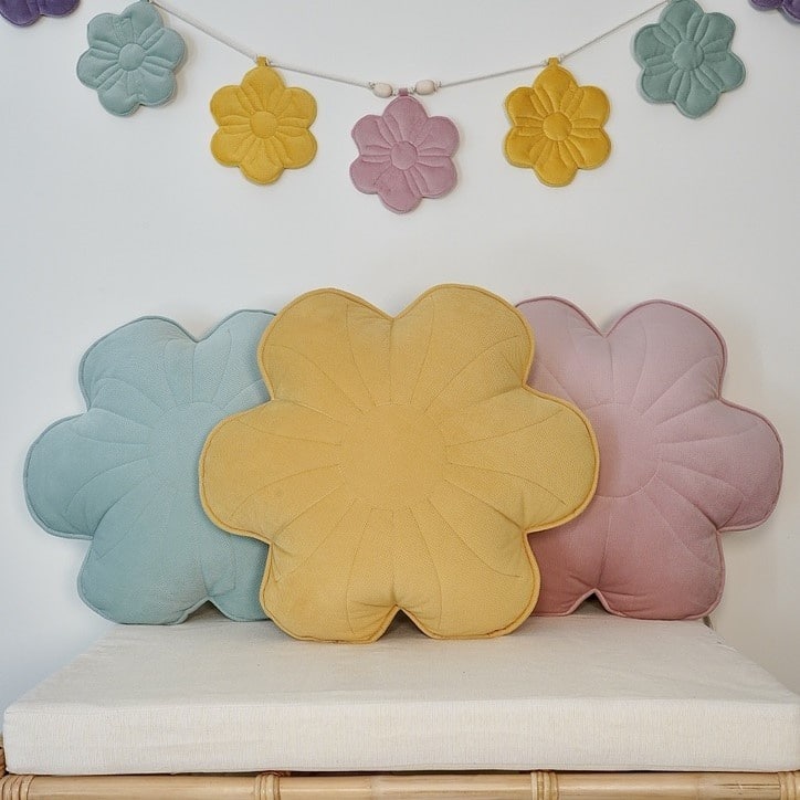 Girlande mit Blumen Samt "Rainbow"