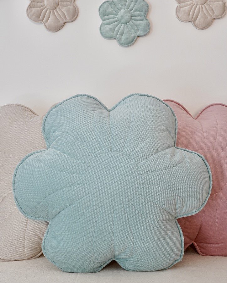 Kissen Blume Samt "Mint"