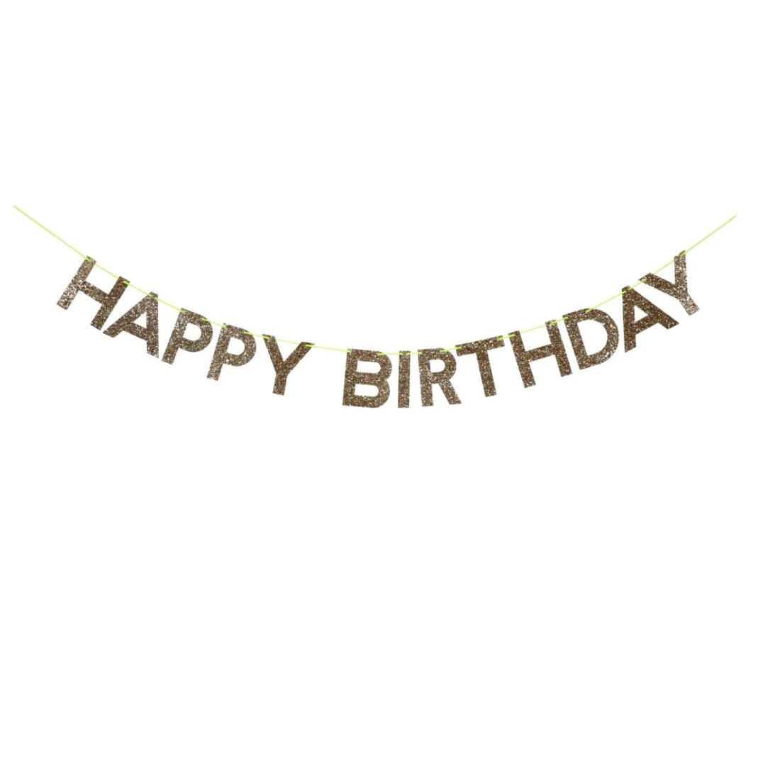 4er Set Gold-Glitzer "Happy Birthday" Kuchendekorationen – Einseitig Glitzernd, Mit Stäbchen