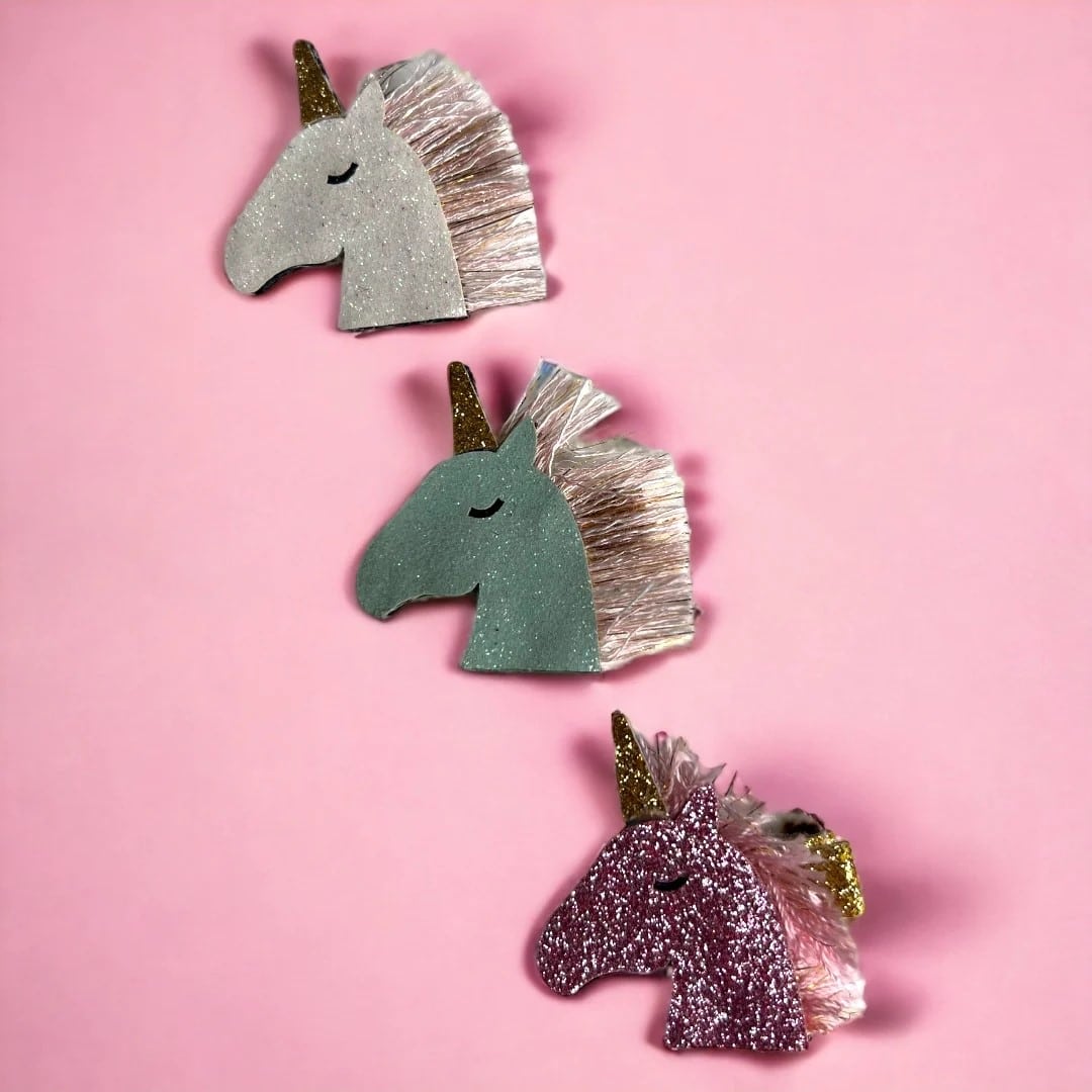 Haarspange, Einhornkopf Glitzer