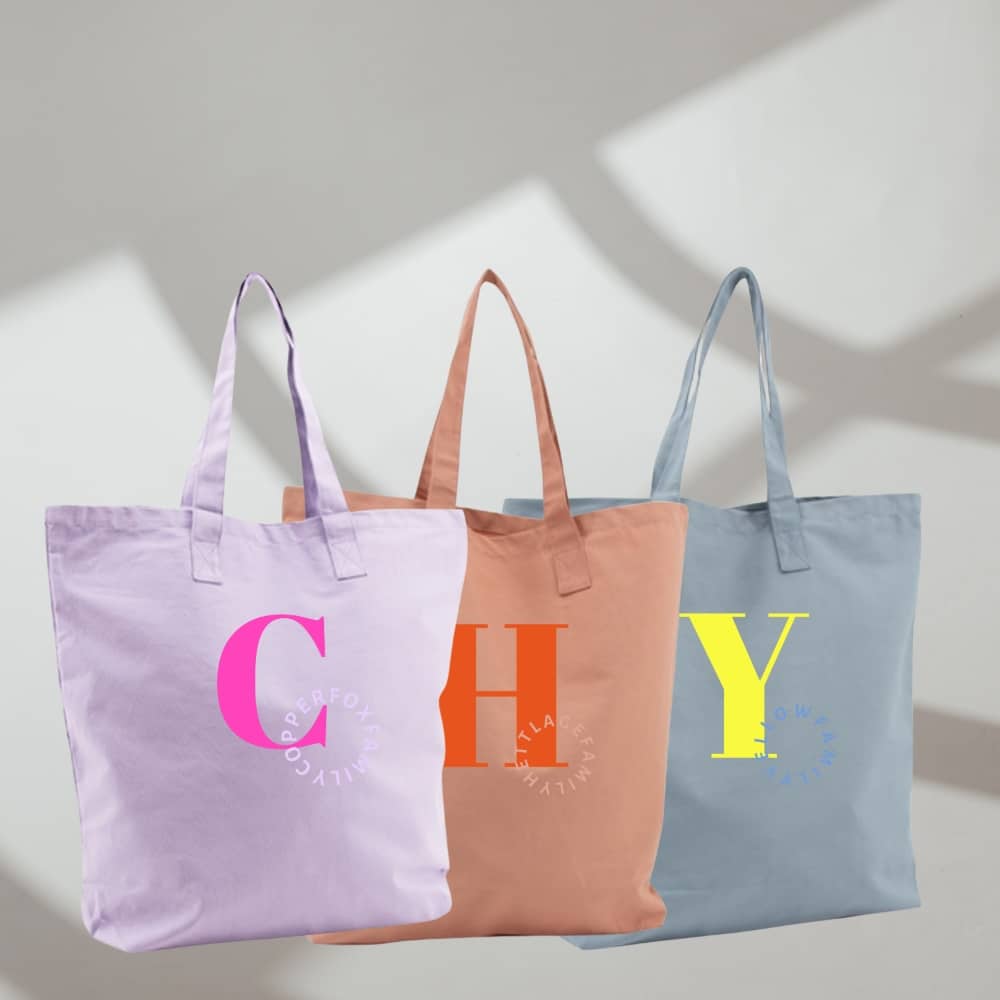 Jutebag XL *Neon Edition*, Pigeon Blue & Neon Gelb