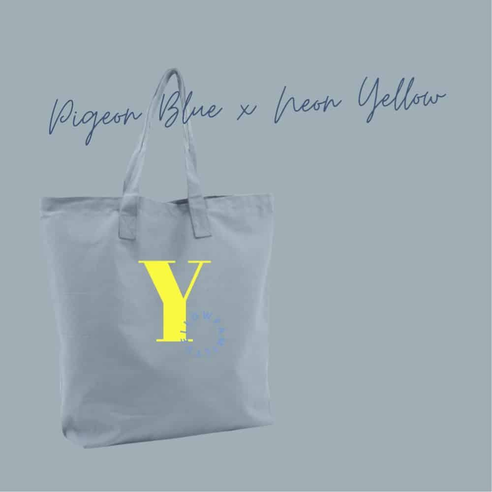 Jutebag XL *Neon Edition*, Pigeon Blue & Neon Gelb