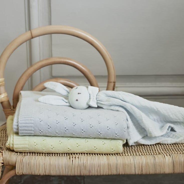 Pointelle Babydecke, Bermuda Blue