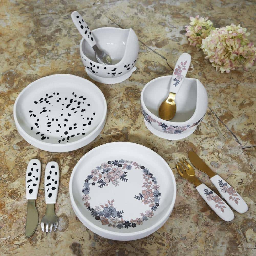 Schüsselset Silikon, Dalmatian Dots
