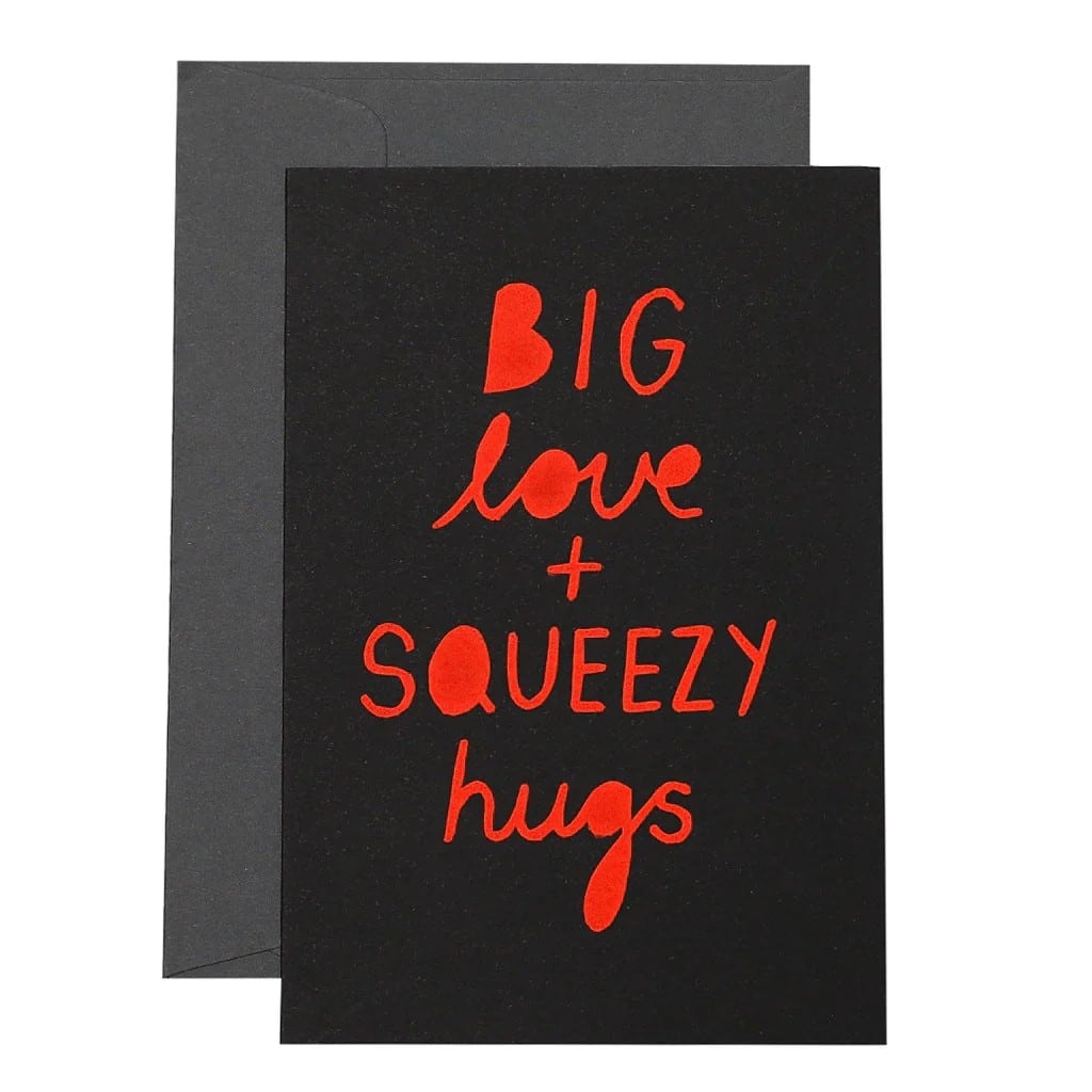 Klappkarte,  Big Love and Squeezy Hugs Schwarz