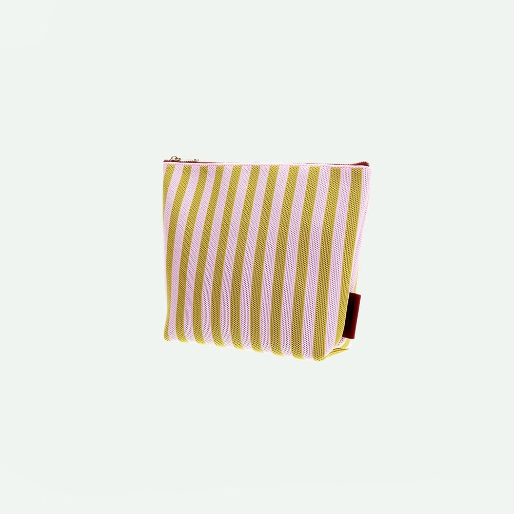 Kosmetiktasche *Knitted Stripes*, dolce pink + lemon leaf