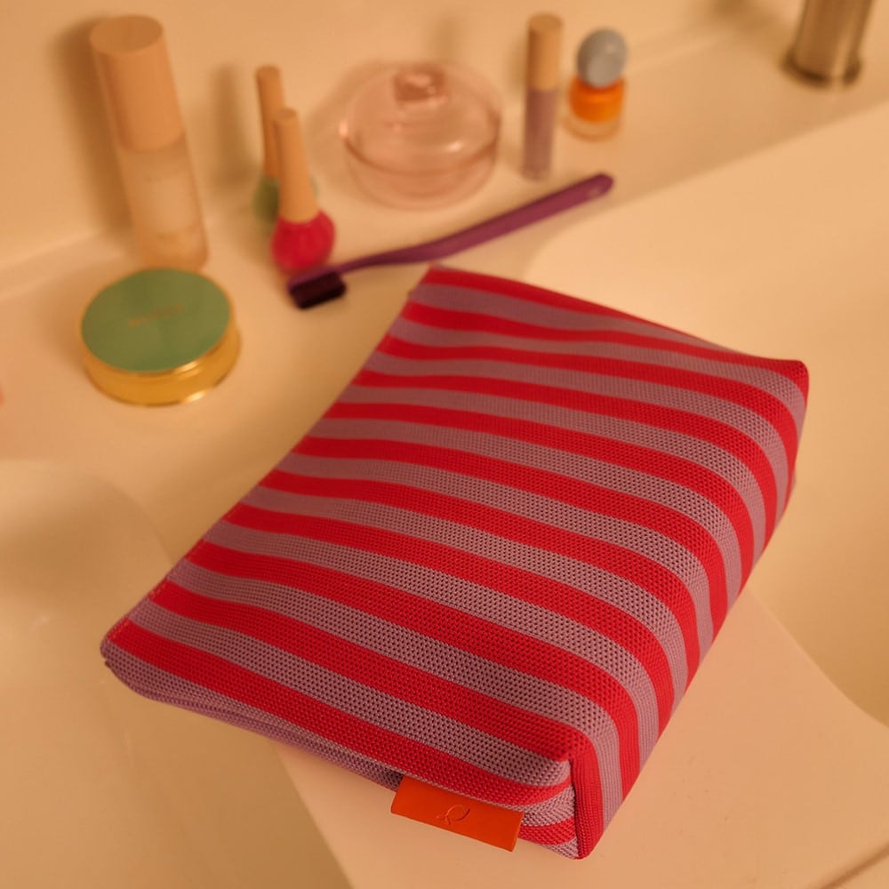 Kosmetiktasche *Knitted Stripes*, positano purple + sunset lilac
