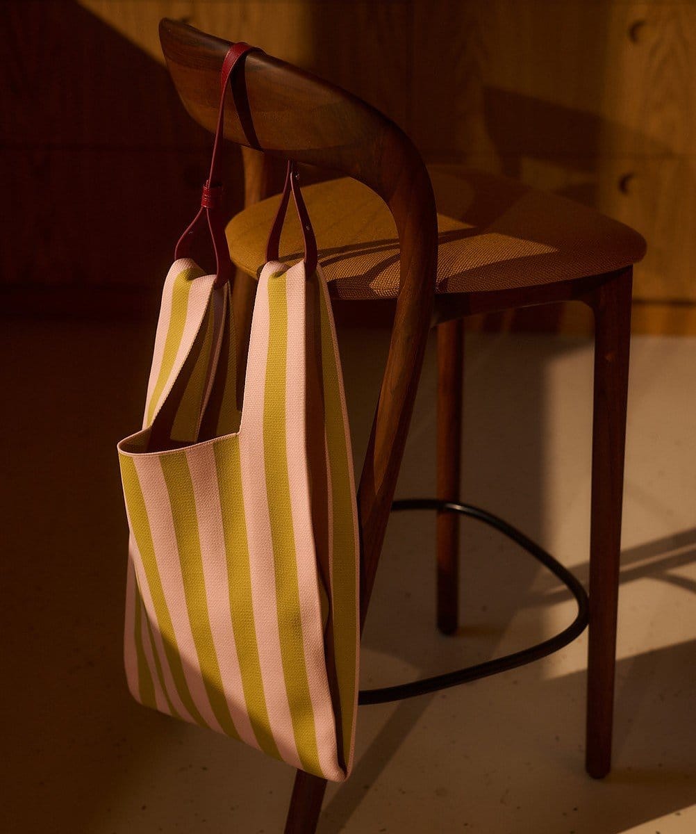 Markttasche *Knitted Stripes*, dolce pink + lemon leaf