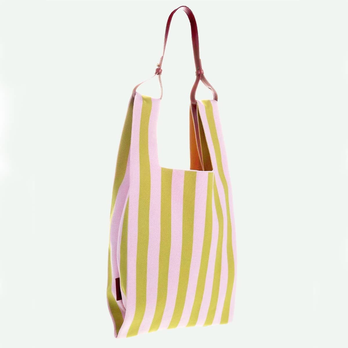 Markttasche *Knitted Stripes*, dolce pink + lemon leaf