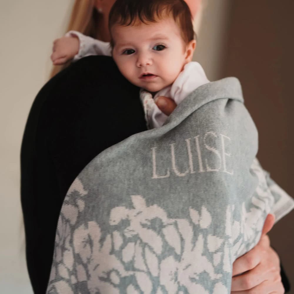 Personalisierte Babydecke *Iris*, Rot / Rosa