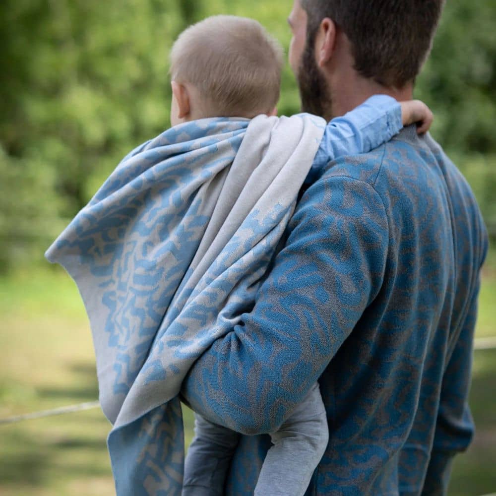 Personalisierte Babydecke *Ocean*, Himmelblau / Cremeweiss