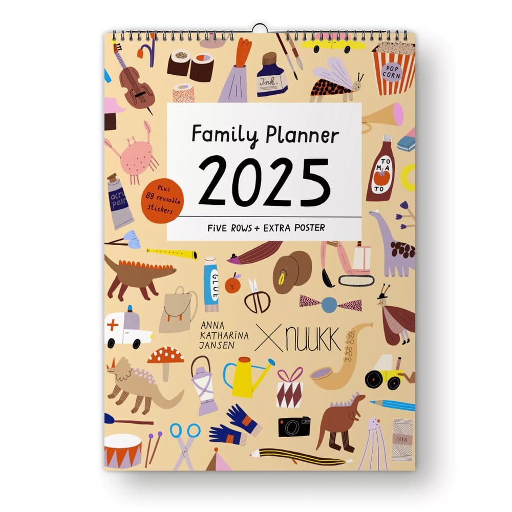 Familienkalender 2025 inkl. Poster + 88 Sticker