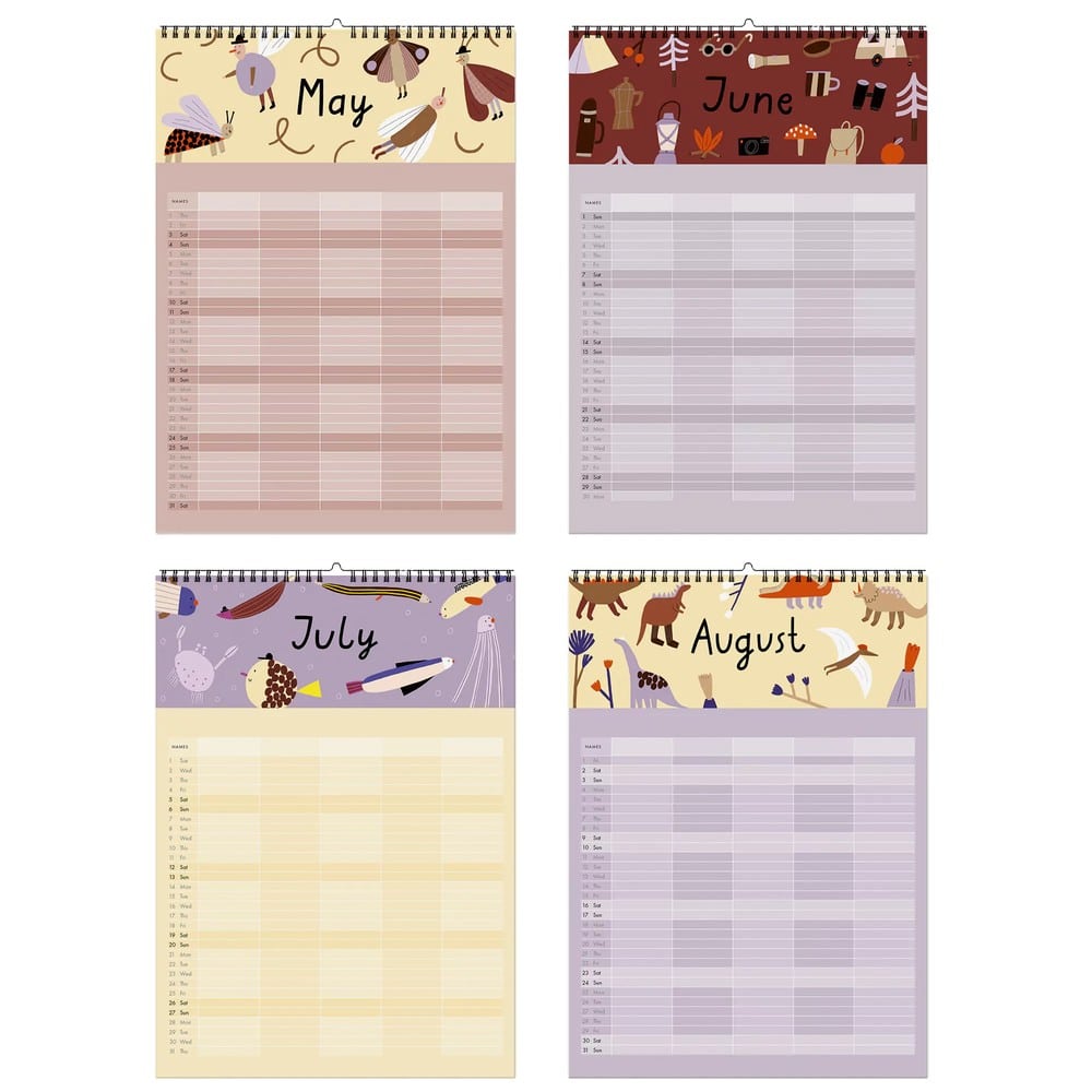 Familienkalender 2025 inkl. Poster + 88 Sticker