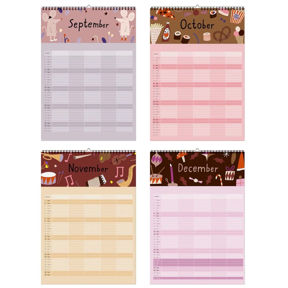 Familienkalender 2025 inkl. Poster + 88 Sticker