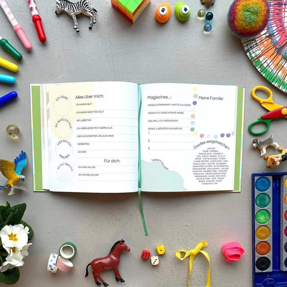 Freundebuch und Freundebuchtasche *Kunterbunt*