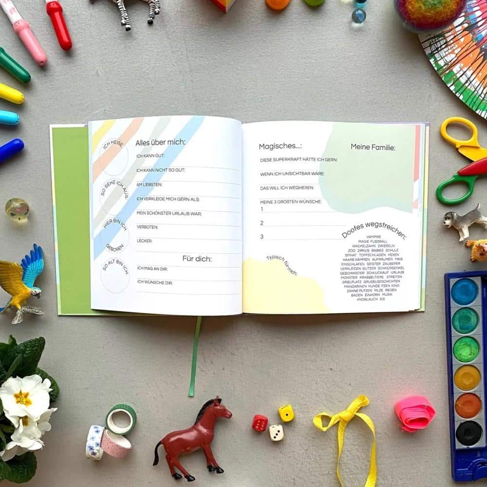 Freundebuch und Freundebuchtasche *Kunterbunt*