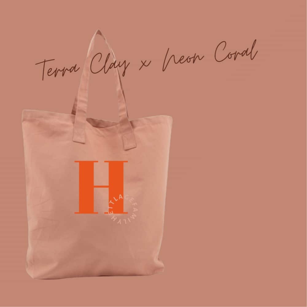 Jutebag XL *Neon Edition*, Terra Clay & Neon Coral