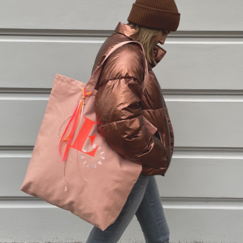 Jutebag XL *Neon Edition*, Terra Clay & Neon Coral