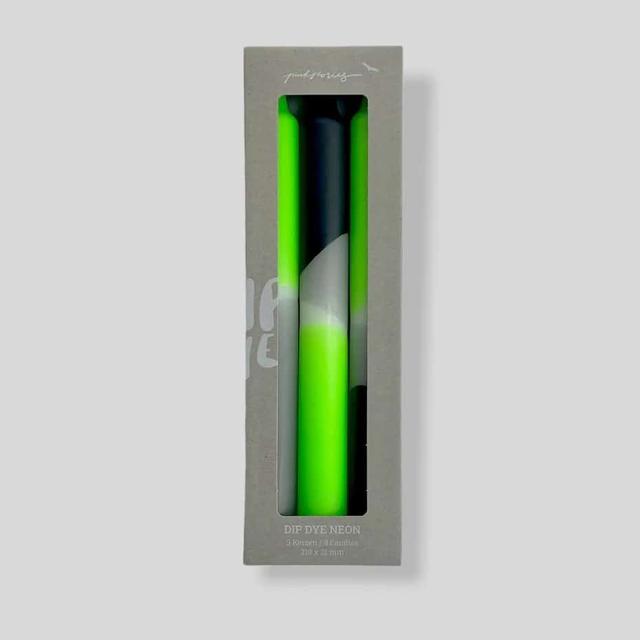 Dip Dye Kerzen *Neon*, Racing Kawa, 3er Set