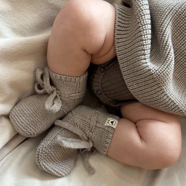 Babyschuhe *Toni*, Rosewood, Merinowolle