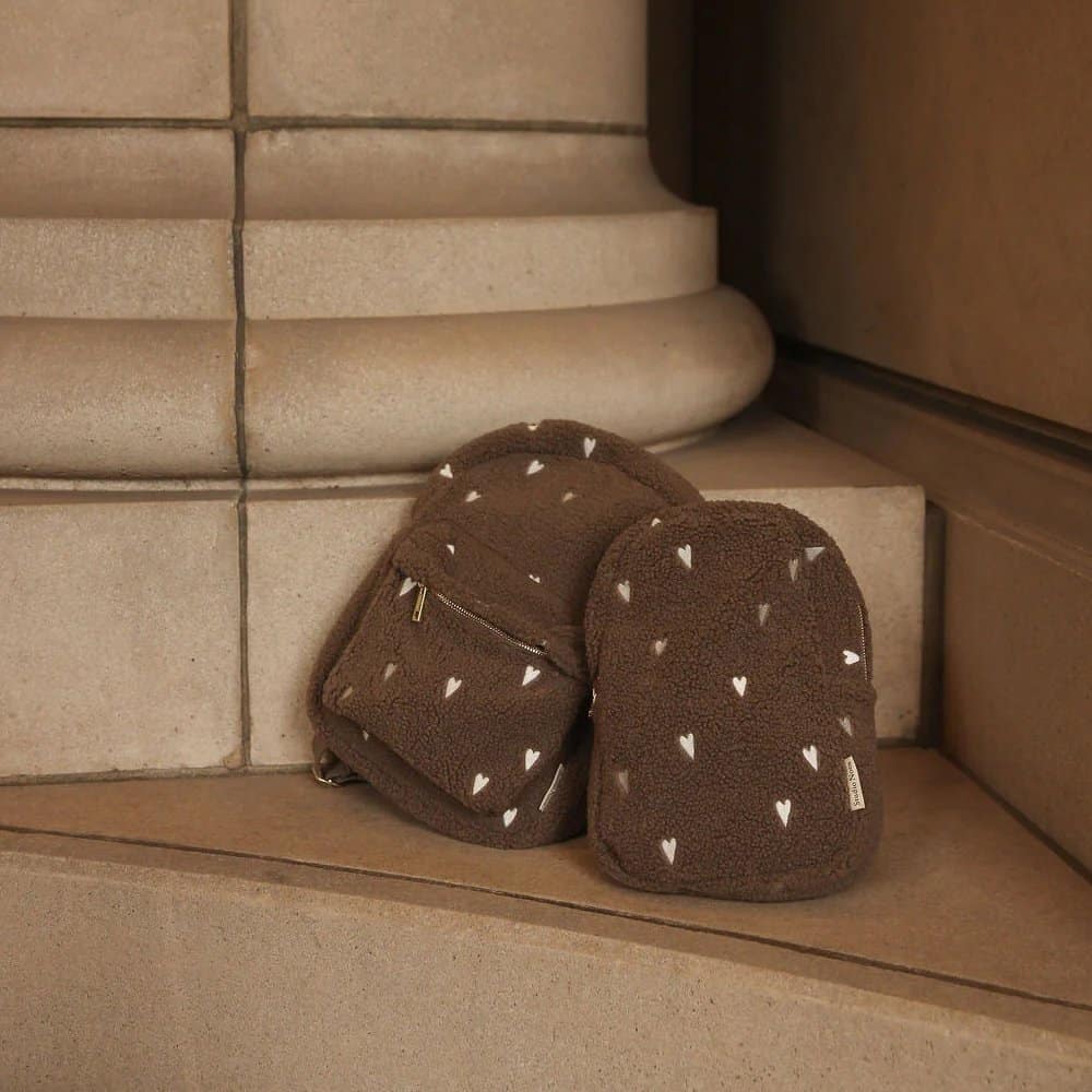 Rucksack Midi *Teddy Hearts*, Beige
